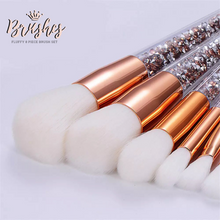 Load image into Gallery viewer, Rose gold super fluffy 8pc makeup brushes set