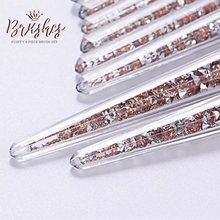 Load image into Gallery viewer, Rose gold super fluffy 8pc makeup brushes set