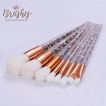 Load image into Gallery viewer, Rose gold super fluffy 8pc makeup brushes set